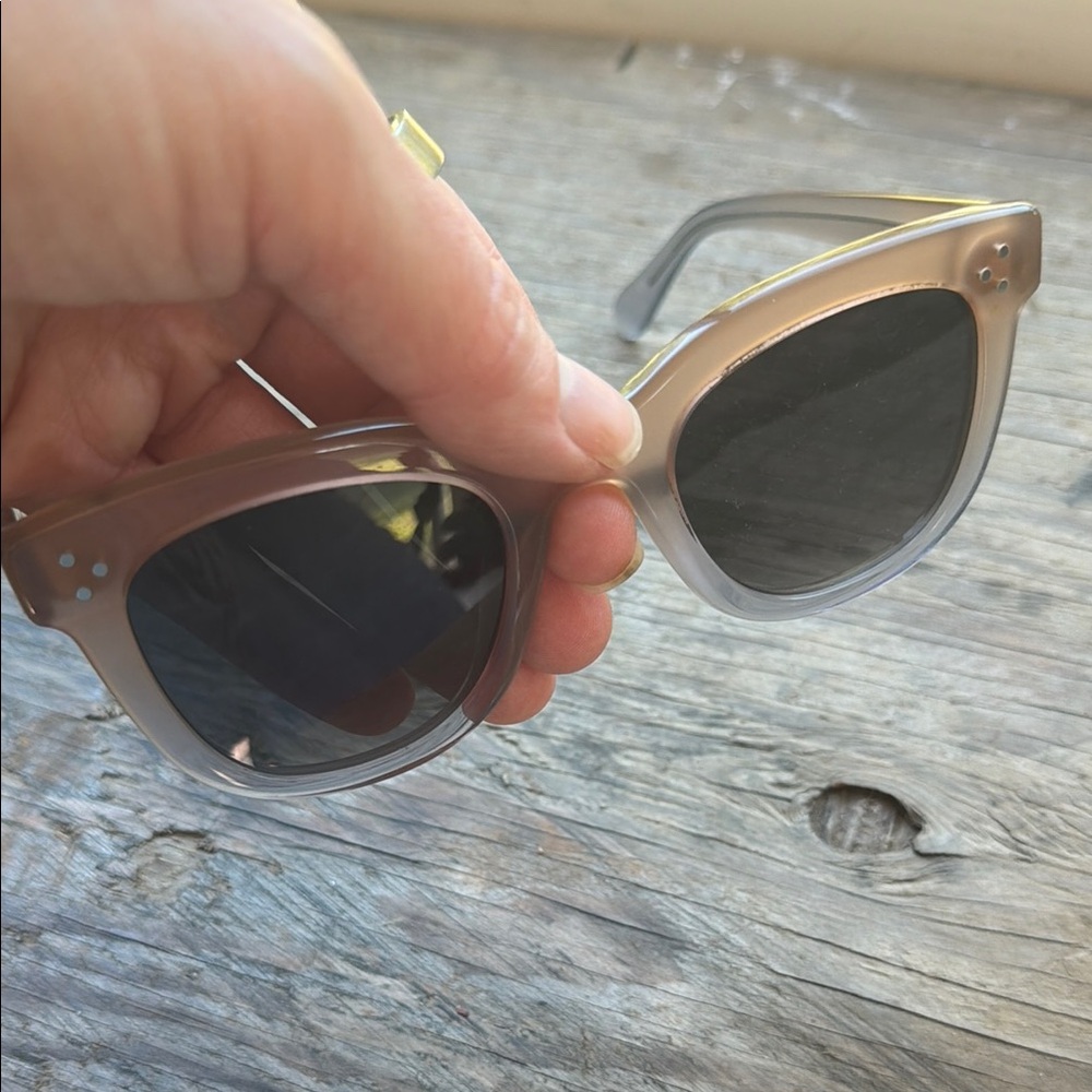 KREWE style Jena Translucent gray pink Cat Eye Sunglasses
